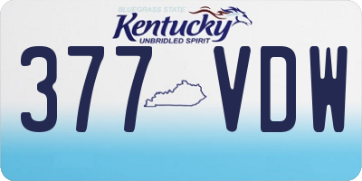 KY license plate 377VDW
