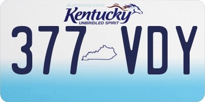KY license plate 377VDY