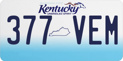 KY license plate 377VEM