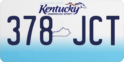 KY license plate 378JCT