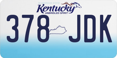 KY license plate 378JDK