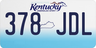 KY license plate 378JDL