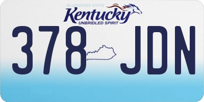 KY license plate 378JDN
