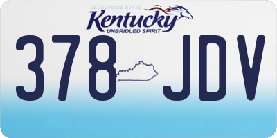 KY license plate 378JDV