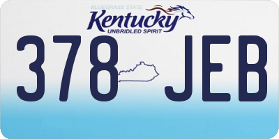 KY license plate 378JEB
