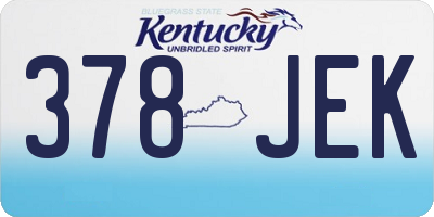 KY license plate 378JEK
