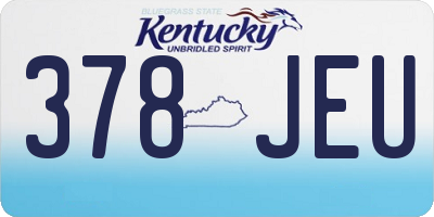 KY license plate 378JEU
