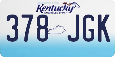 KY license plate 378JGK