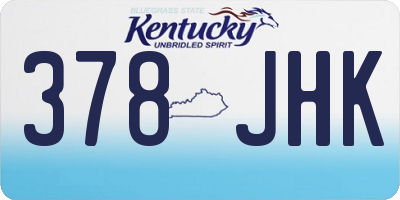 KY license plate 378JHK
