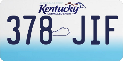 KY license plate 378JIF