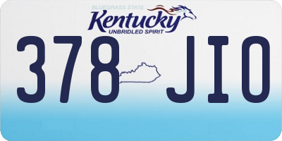 KY license plate 378JIO