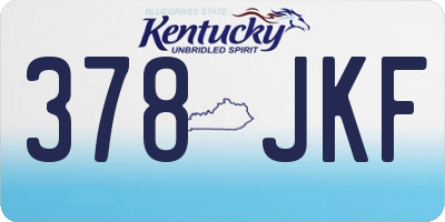 KY license plate 378JKF