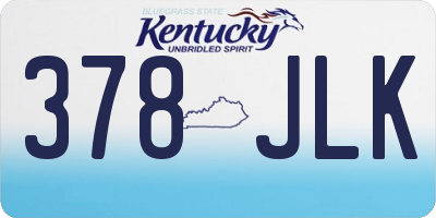 KY license plate 378JLK
