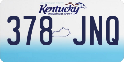 KY license plate 378JNQ