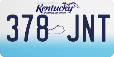 KY license plate 378JNT