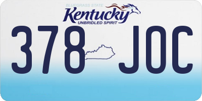 KY license plate 378JOC
