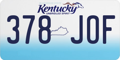 KY license plate 378JOF
