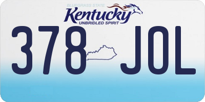 KY license plate 378JOL