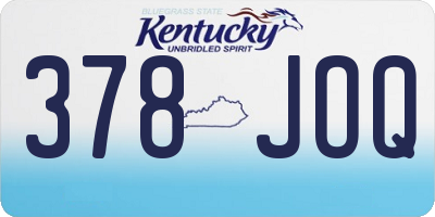 KY license plate 378JOQ