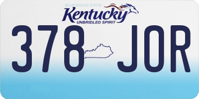 KY license plate 378JOR