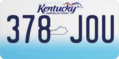 KY license plate 378JOU