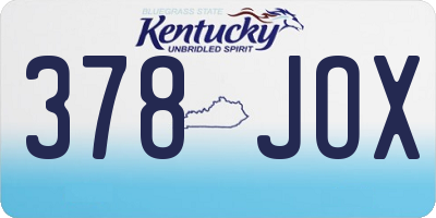 KY license plate 378JOX