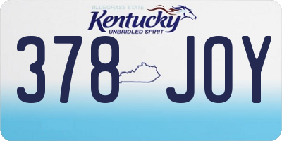 KY license plate 378JOY