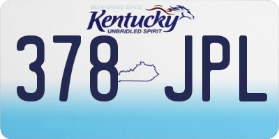 KY license plate 378JPL