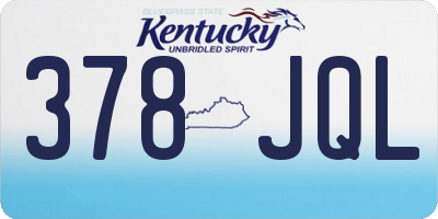 KY license plate 378JQL