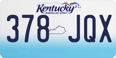 KY license plate 378JQX