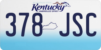 KY license plate 378JSC
