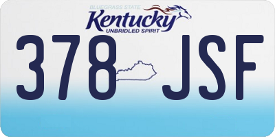 KY license plate 378JSF