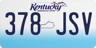 KY license plate 378JSV