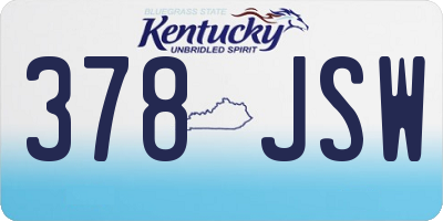 KY license plate 378JSW