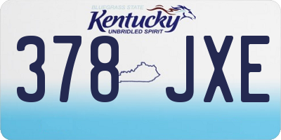 KY license plate 378JXE
