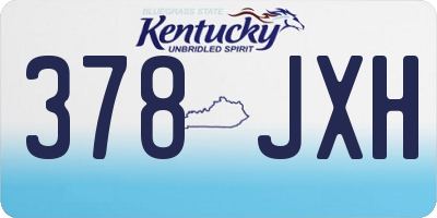 KY license plate 378JXH