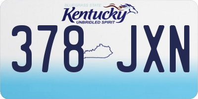 KY license plate 378JXN