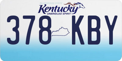 KY license plate 378KBY