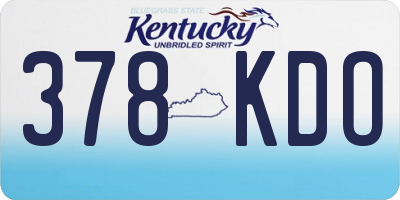 KY license plate 378KDO