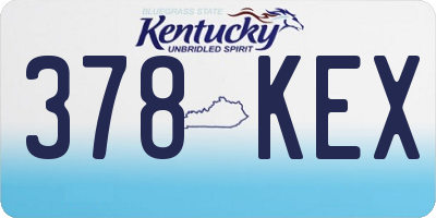 KY license plate 378KEX