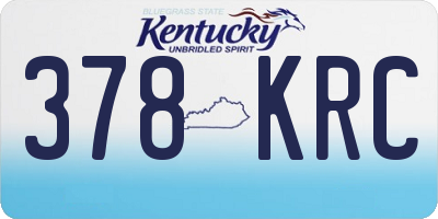 KY license plate 378KRC