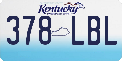 KY license plate 378LBL