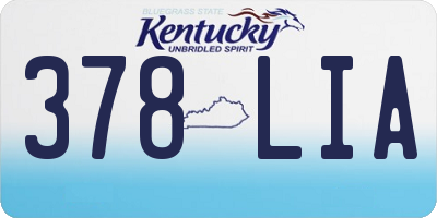 KY license plate 378LIA