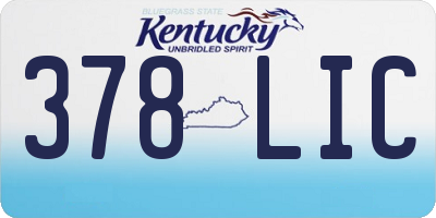 KY license plate 378LIC
