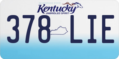 KY license plate 378LIE