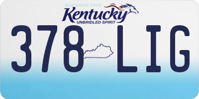 KY license plate 378LIG