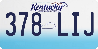 KY license plate 378LIJ
