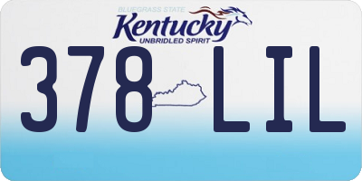 KY license plate 378LIL