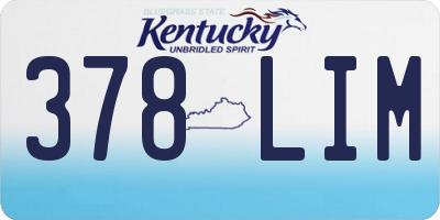 KY license plate 378LIM