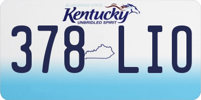 KY license plate 378LIO